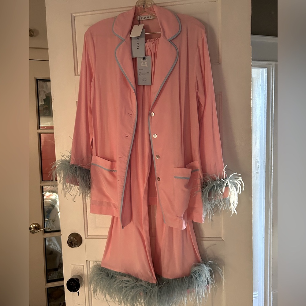 Sleeper Ostrich Trim Pajamas